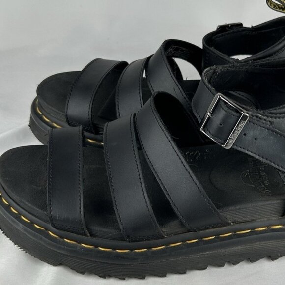 Dr Martens Black Blaire Chunky Gladiator Sandals Womens Sz 9 Ankle Strap - Picture 1 of 6